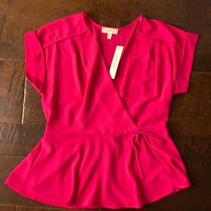 Dark pink peplum blouse